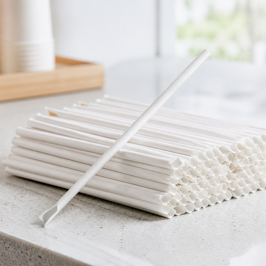 Compostable Paper Straws 210mm 250 Pack for Smoothies and Drinks