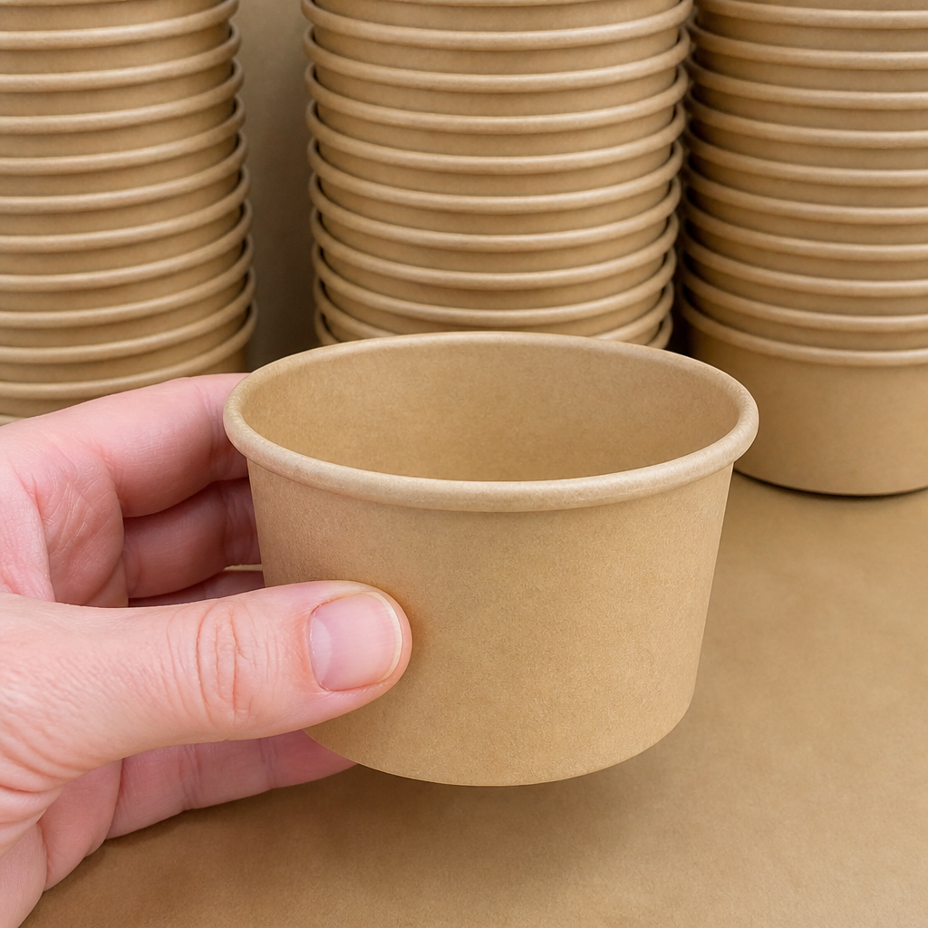 Commercial Kraft Microwavable Soup Cups 225ml 500 Pack