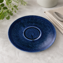 Commercial Espresso Saucers 4.5" Blue Super Vitrified Porcelain