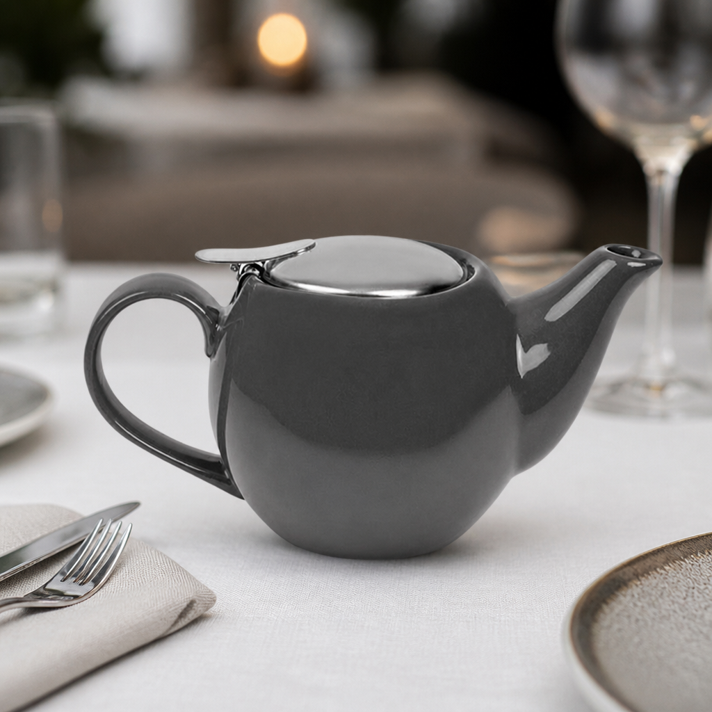 Commercial Teapot 510ml Charcoal Stoneware with Filter