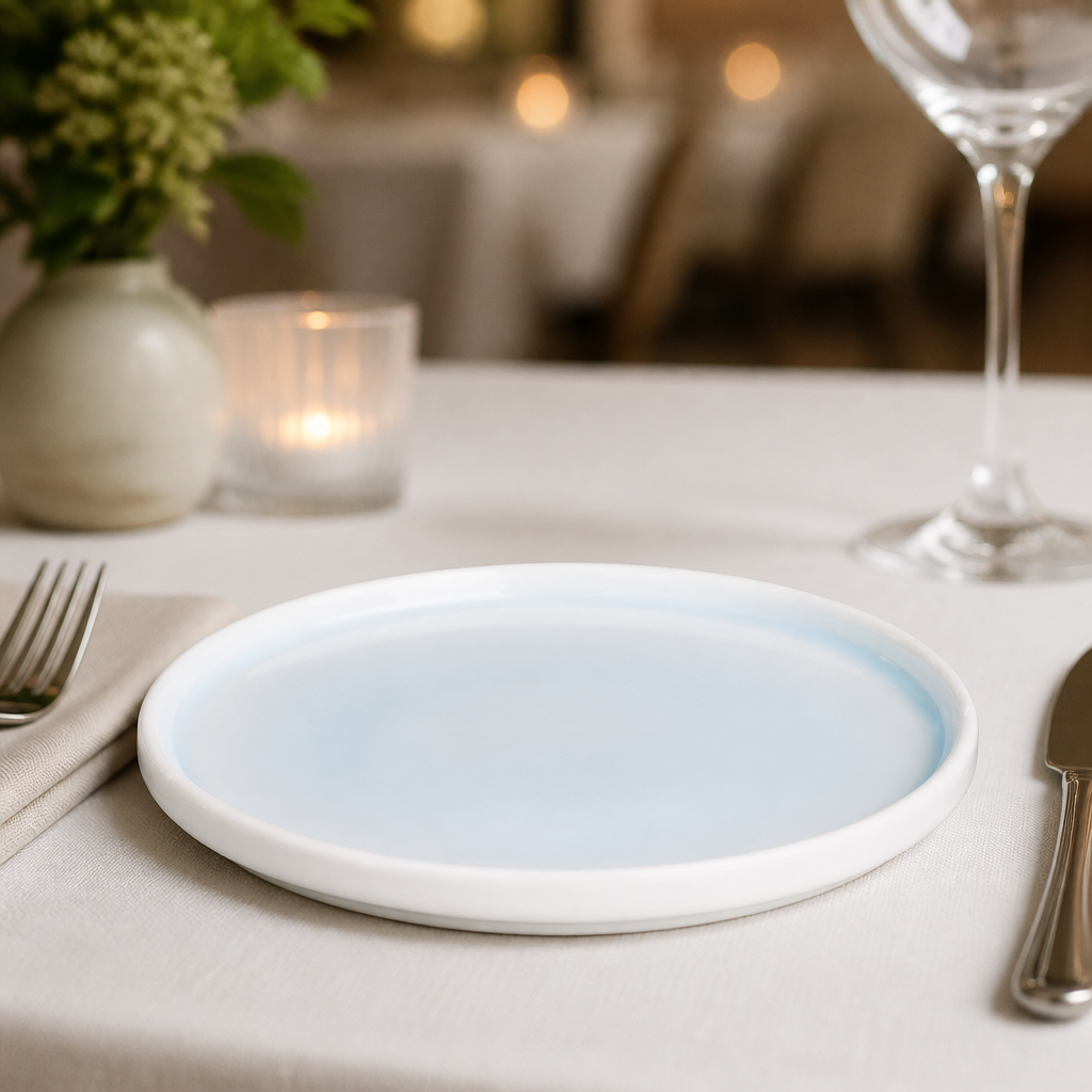 Commercial Aqua Side Plates 215mm in a 6 pack