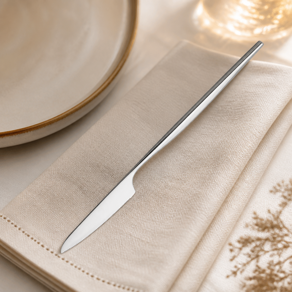 Pack of 6 stainless steel commercial table knives 226mm