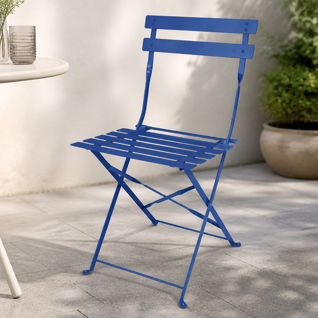 Commercial Outdoor Folding Chairs Dark Navy 2 Pack