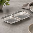 Commercial Double Dip Trays Stainless Steel 155x90mm Pack of 12