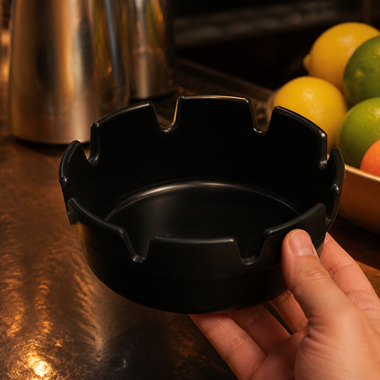 Commercial Black Melamine Outdoor Ashtray 177mm 10 Pack