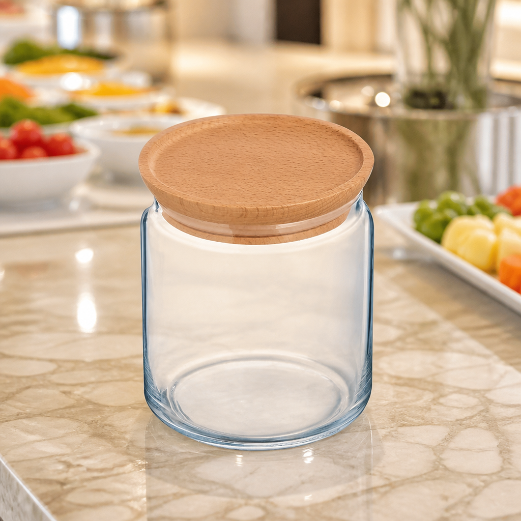 750ml Commercial Biscotti Jars with Airtight Wooden Lids
