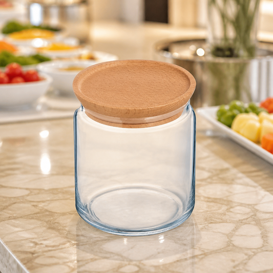 750ml Commercial Biscotti Jars with Airtight Wooden Lids