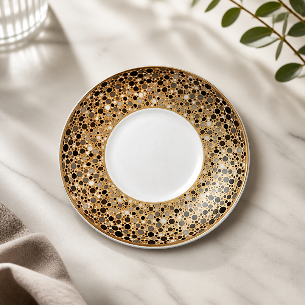 Fizz pattern espresso saucers 120mm bone china 12 pack