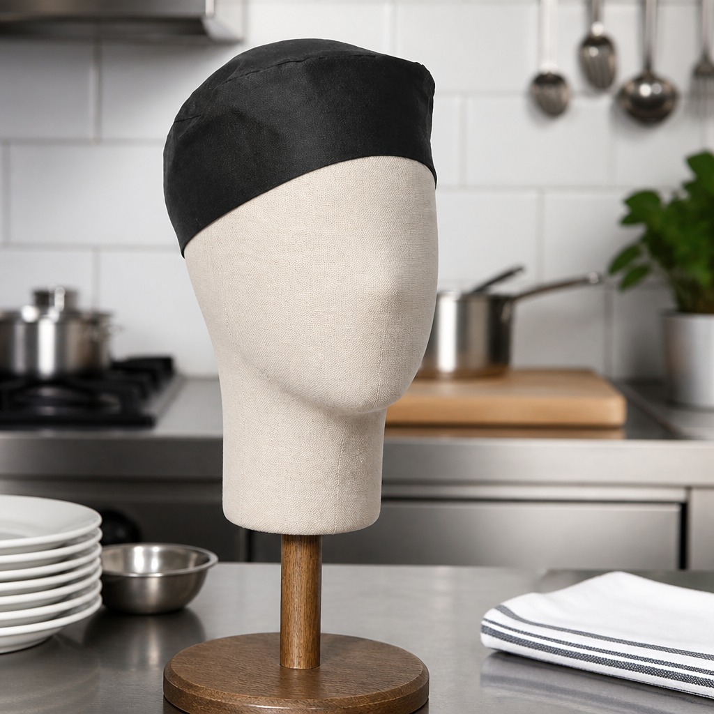 Commercial Chef Skull Caps Black Pack of Two