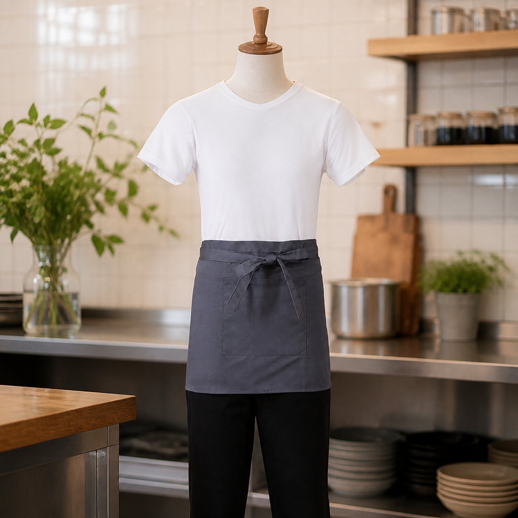 Commercial Waist Apron Charcoal 750mm x 373mm Staff Uniform