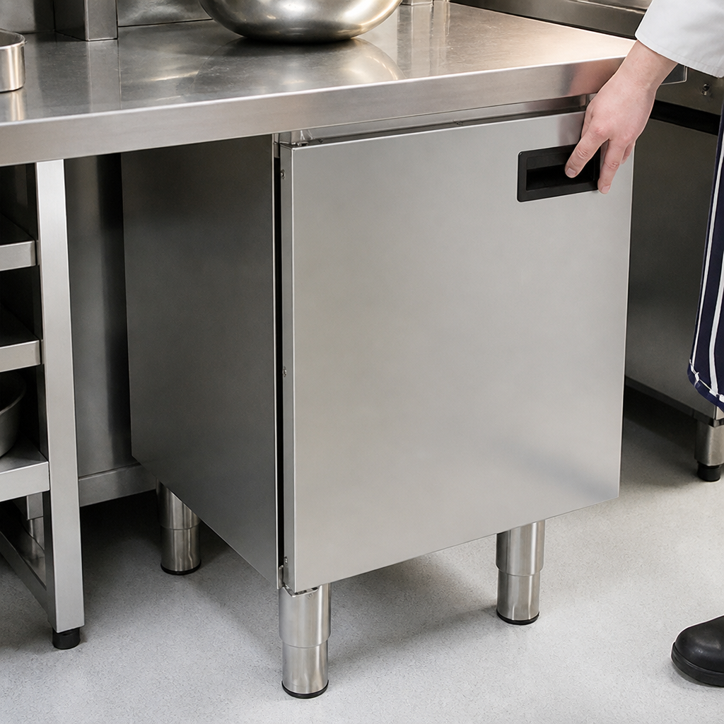 600mm Wide Commercial Base Cupboard with Double-Skinned Door