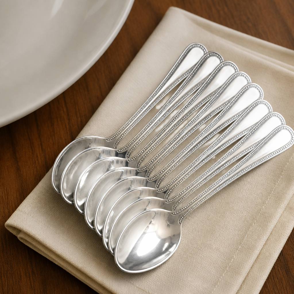 12 pack of stainless steel commercial bead service spoons