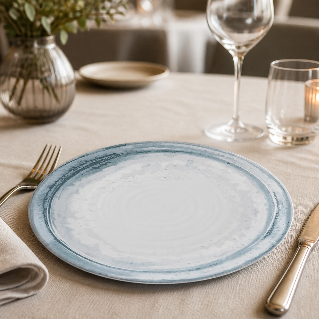 Set of 12 rustic design commercial coupe plates 270mm