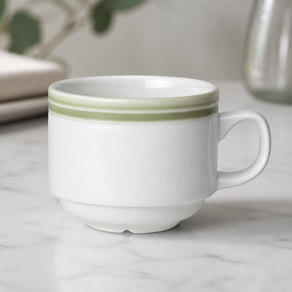 Commercial Stacking Cups 200ml Green 12 Pack