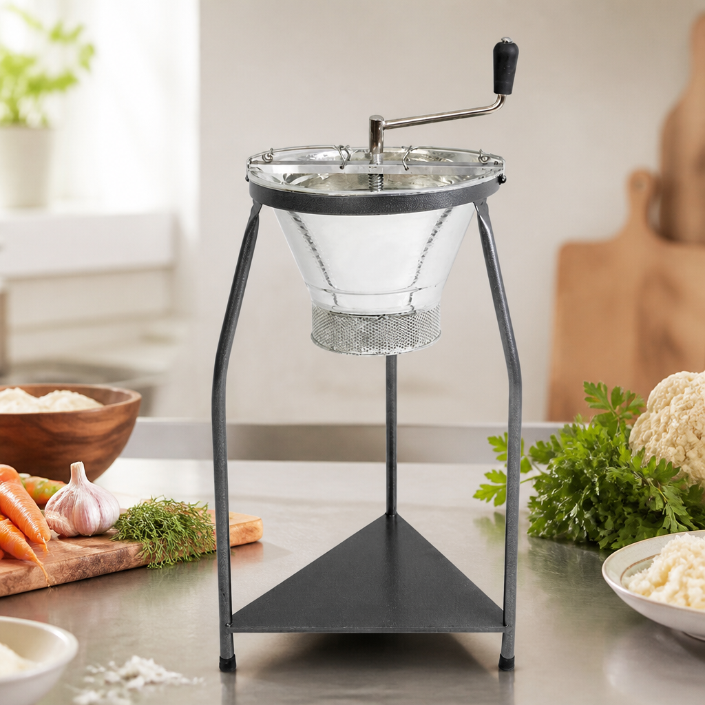 Commercial hand-operated triturator with stand at 800mm height