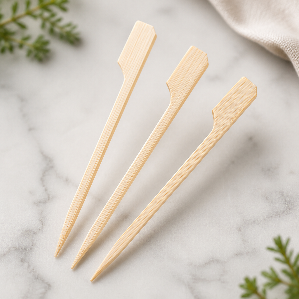 Biodegradable Bamboo Steak Markers Medium 100 Pack Commercial Use