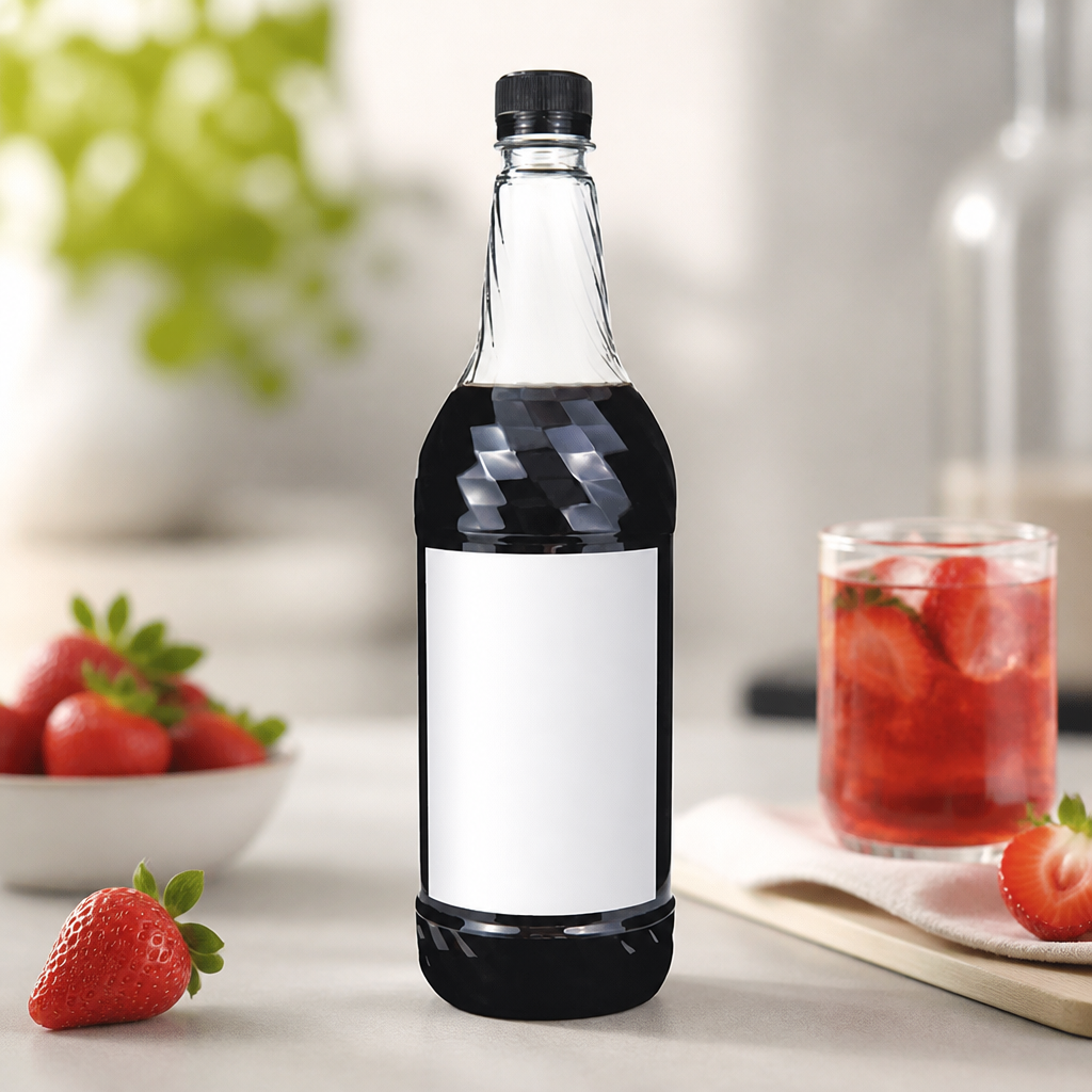 Commercial Strawberry Syrup 1L - Natural Fruit Flavoring