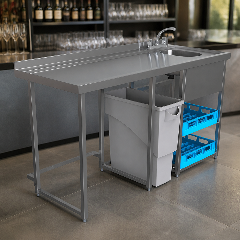 Commercial Modular Bar Glass Wash Station 1600mm Wide