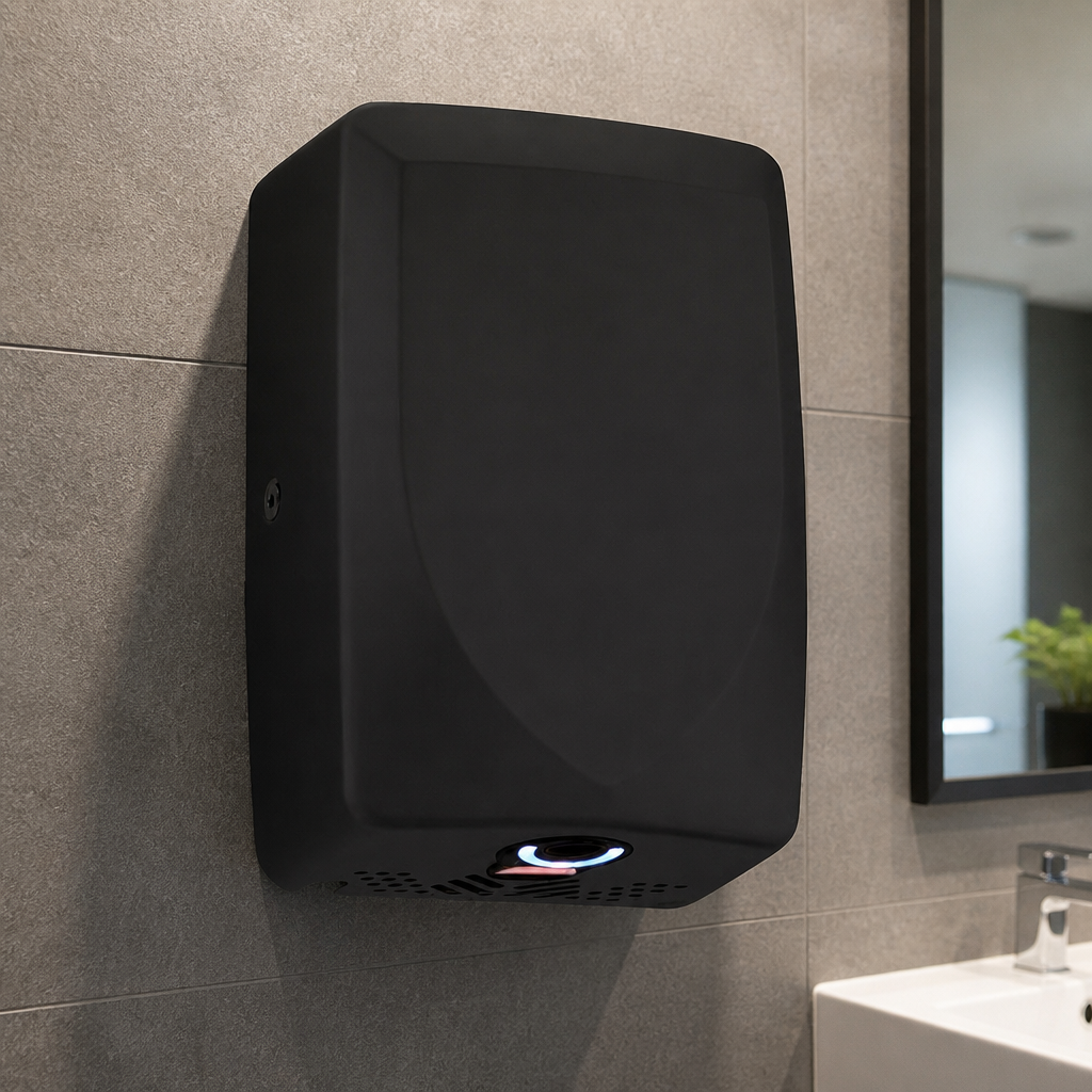 Commercial Slimforce Hand Dryer in Black Stainless Steel