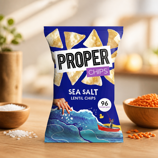Vegan Sea Salt Lentil Chips 20g Pack of 24 Crisps Snacks