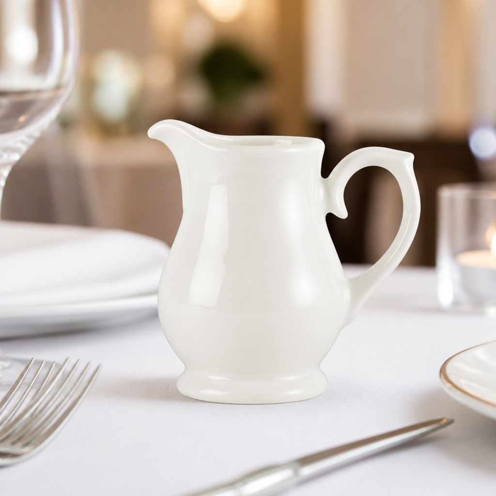 Set of 4 Commercial Whiteware Jugs 284ml