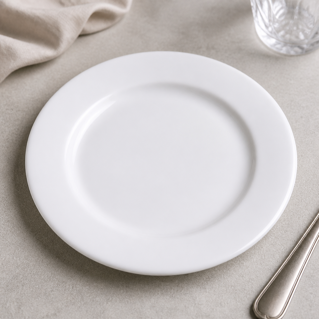 Monaco white porcelain regency plates 230mm 12 pack