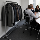 Commercial Cloakroom Coat Rack with 20 Hangers 1200mm Wide