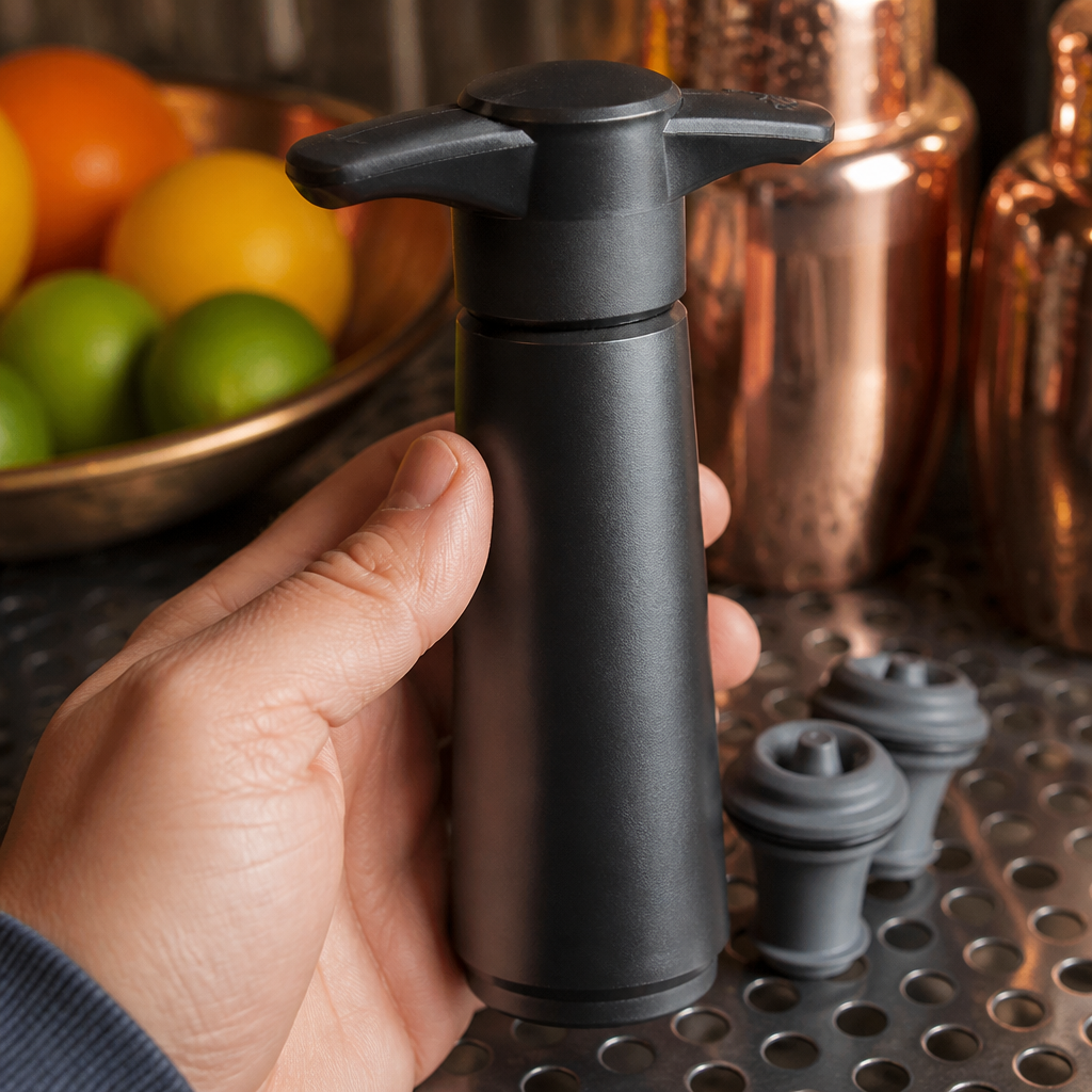 Commercial Wine Saver Vacuum Pump and Bottle Stoppers Set