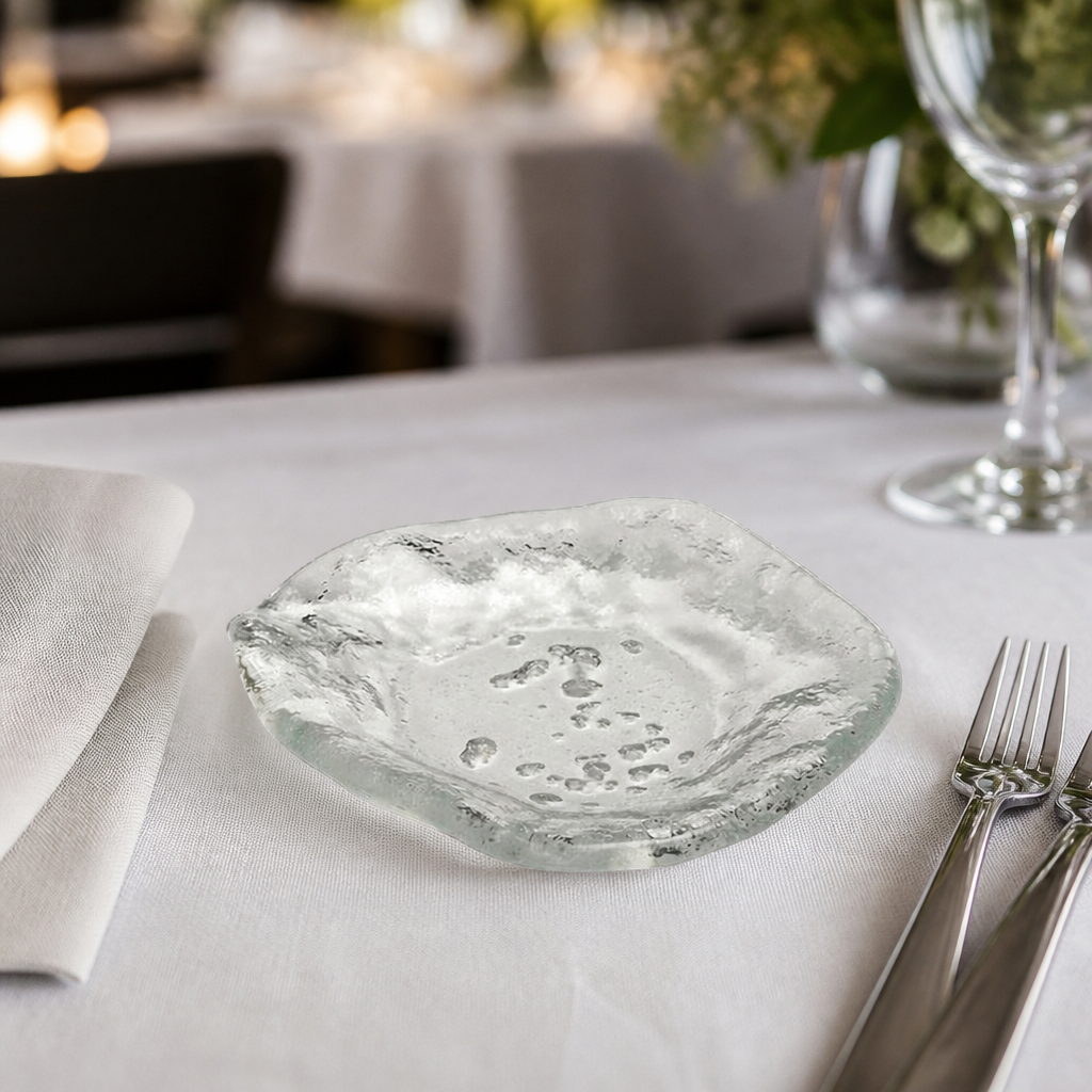 Commercial Glass Plates 170mm Clear 12 Pack Dishwasher Safe