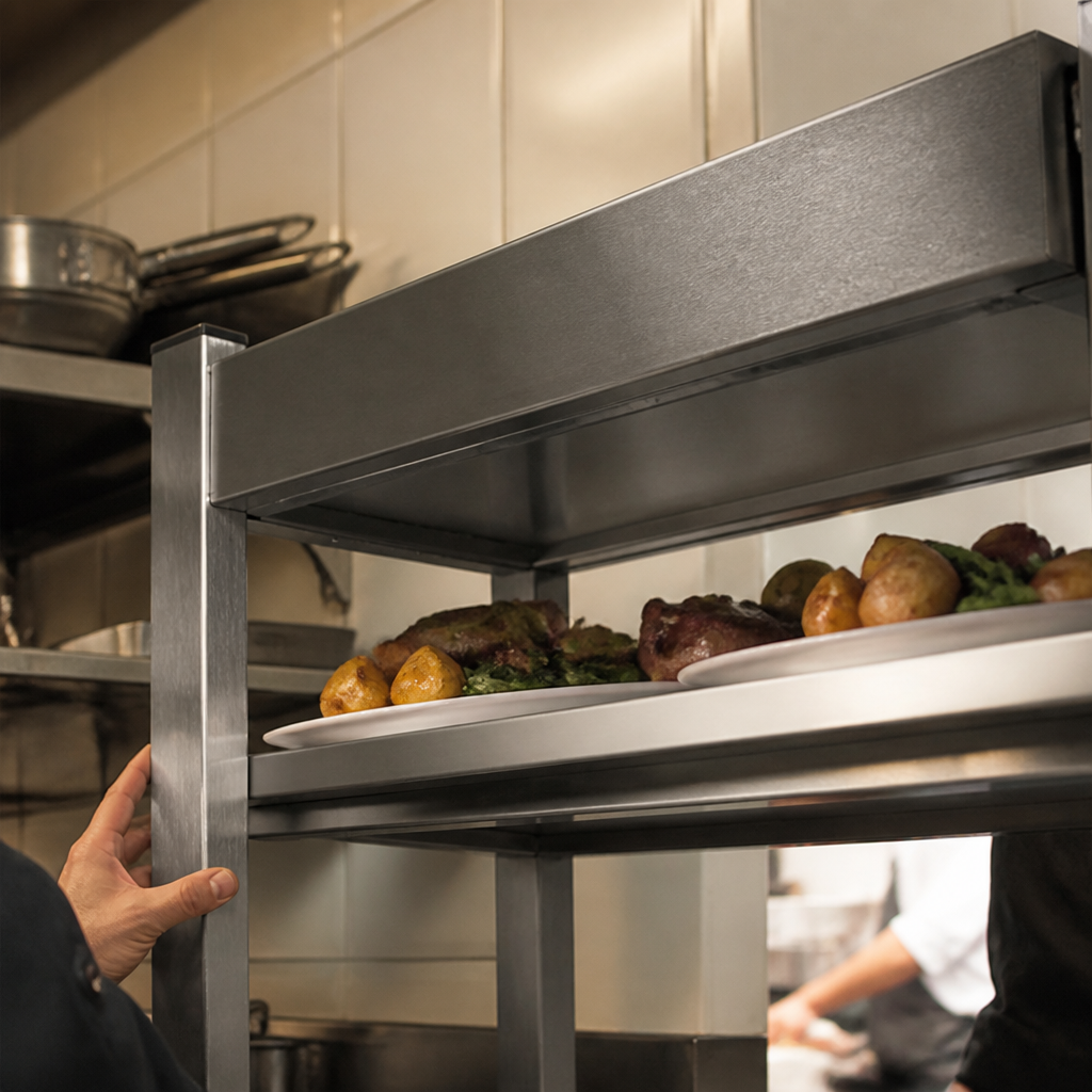 Commercial Single Tier Ambient Overshelf for Hot Cupboards