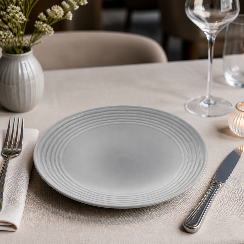 Commercial Deep Coupe Plates 254mm Grey 12 Pack