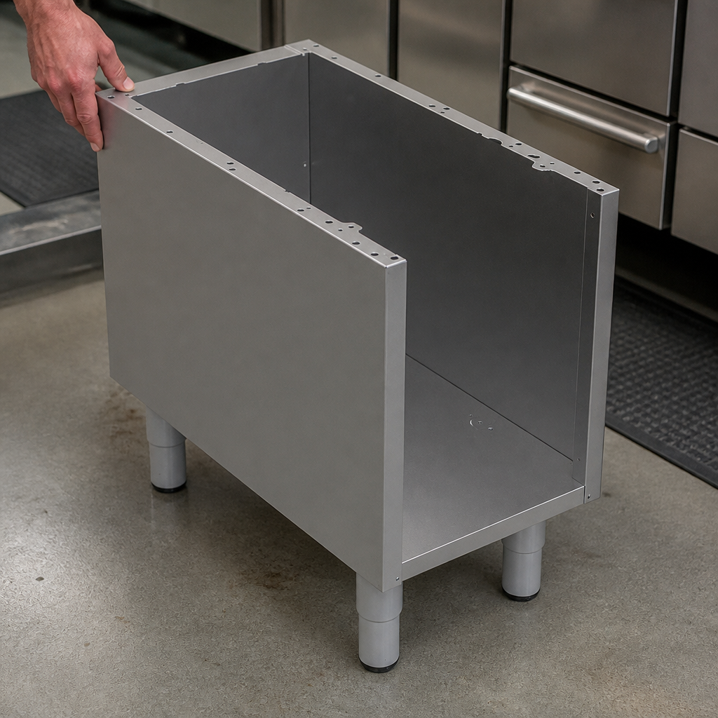 Stainless Steel 400mm Closed Stand with Adjustable Feet