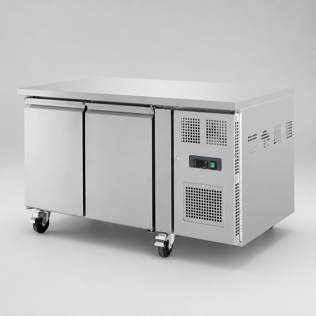 Commercial Double Door Counter Freezer 282L Capacity