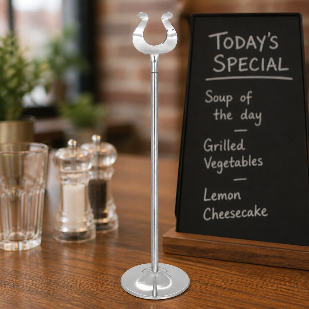 Stainless Steel Table Number Stand 305mm for Restaurants