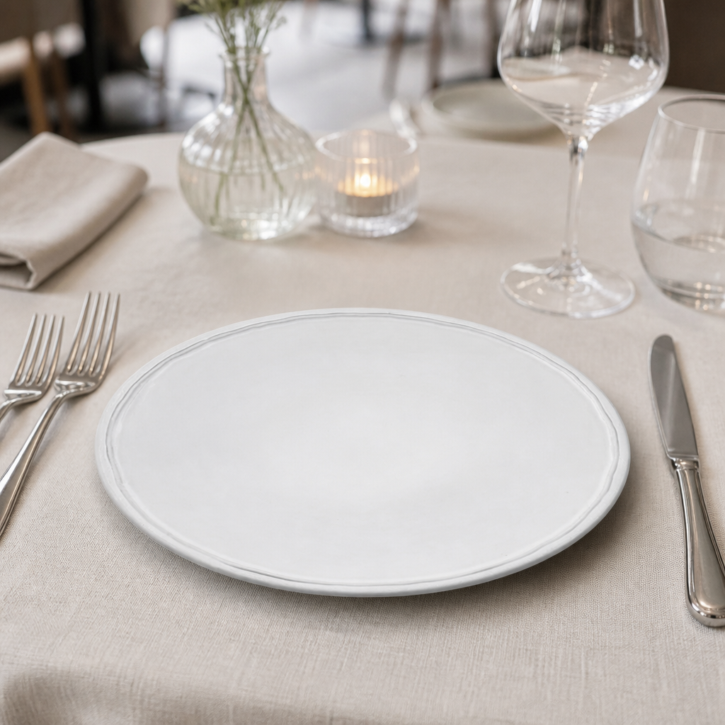 Commercial Raw Recycled Clay Coupe Plates 280mm - 6 Pack