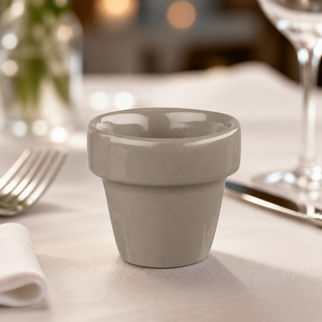 Commercial 2oz plant pot for dipping sauce presentation