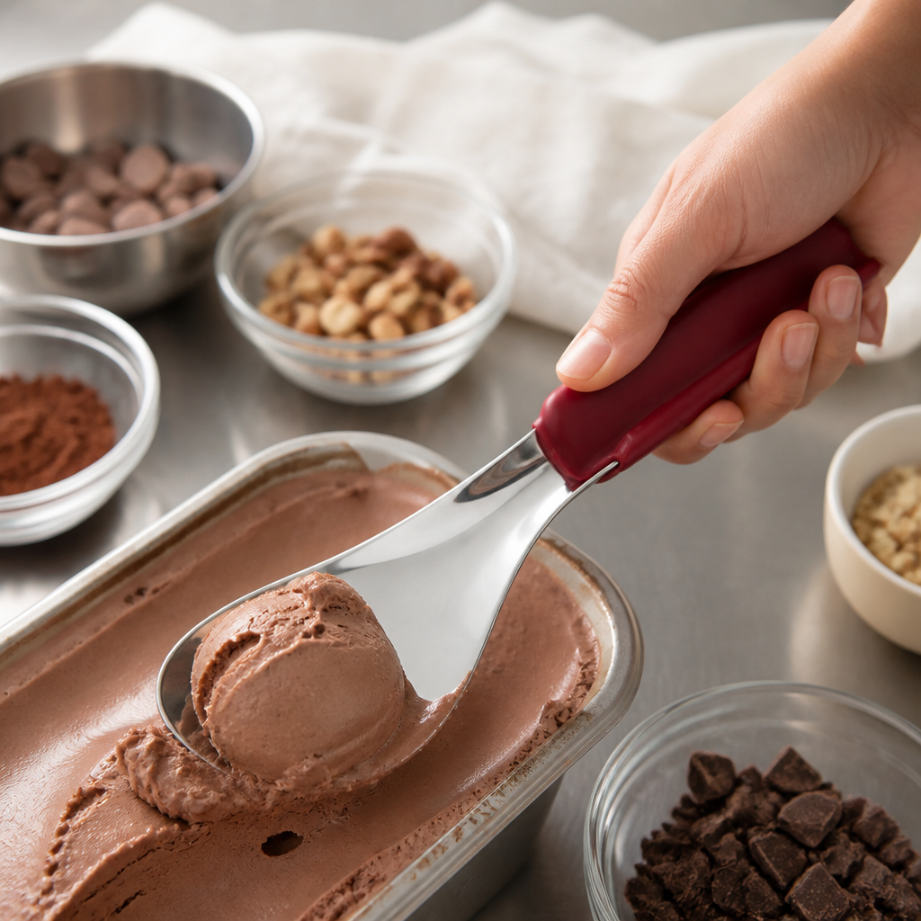 Commercial Gelato Ice Cream Scoop Stainless Steel Portioner