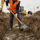 Premium Insulated Square Trench Shovel with 28" Handle for Enhanced Safety and Durability