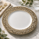 Commercial Fizz Plates 300mm Bone China Set of 12 with Gold Accents