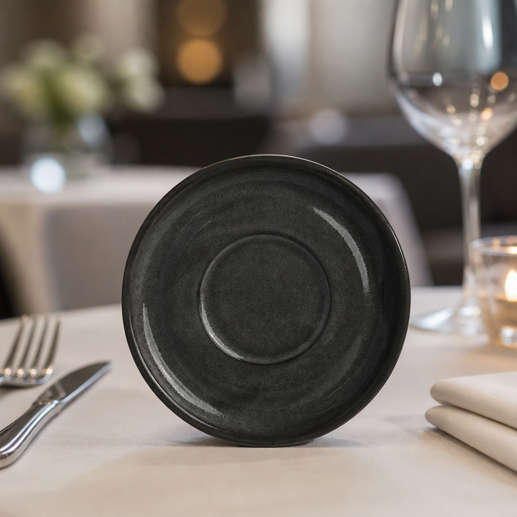 Commercial Grey Saucers 120mm Vitrified Stoneware 24 Pack