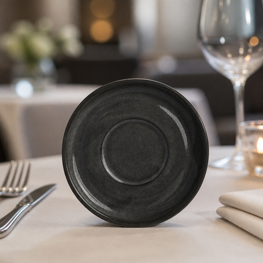 Commercial Grey Saucers 120mm Vitrified Stoneware 24 Pack