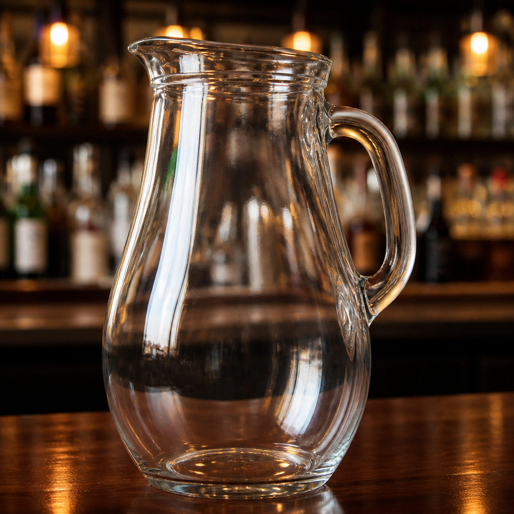 Commercial Glass Jugs 1.8Ltr - Durable Bistro Pitchers 6 Pack