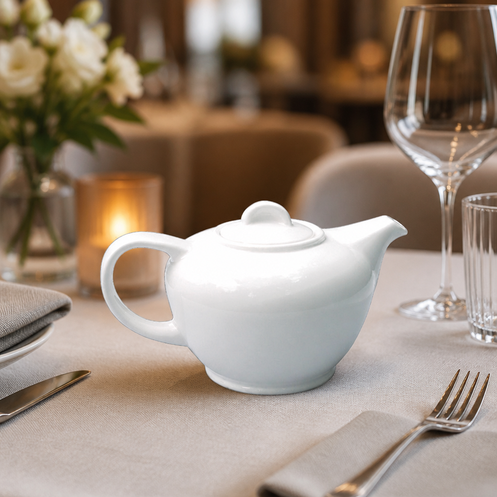 Commercial Teapot 426ml Fine China Dishwasher Safe 6 Pack
