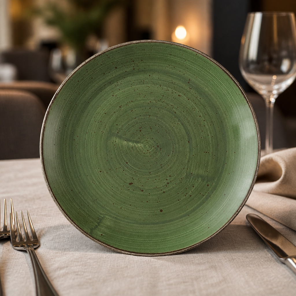 Commercial coupe plates 285mm in sorrel green - 12 pack
