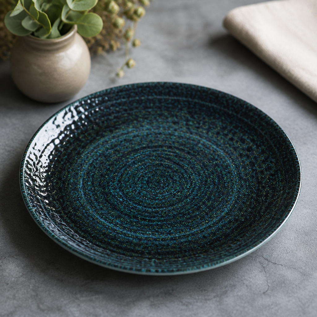 Blue super vitrified coupe plates 165mm 12 pack