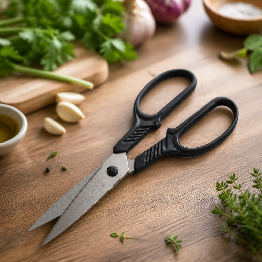 Ergonomic stainless steel kitchen scissors 8 inch