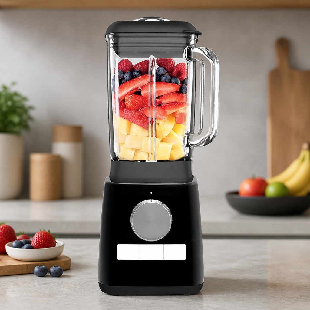 1.8L Power Food Blender with Black Finish and Glass Jug
