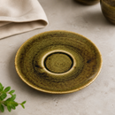 Commercial Espresso Saucers 4.5" Olive Super Vitrified Porcelain