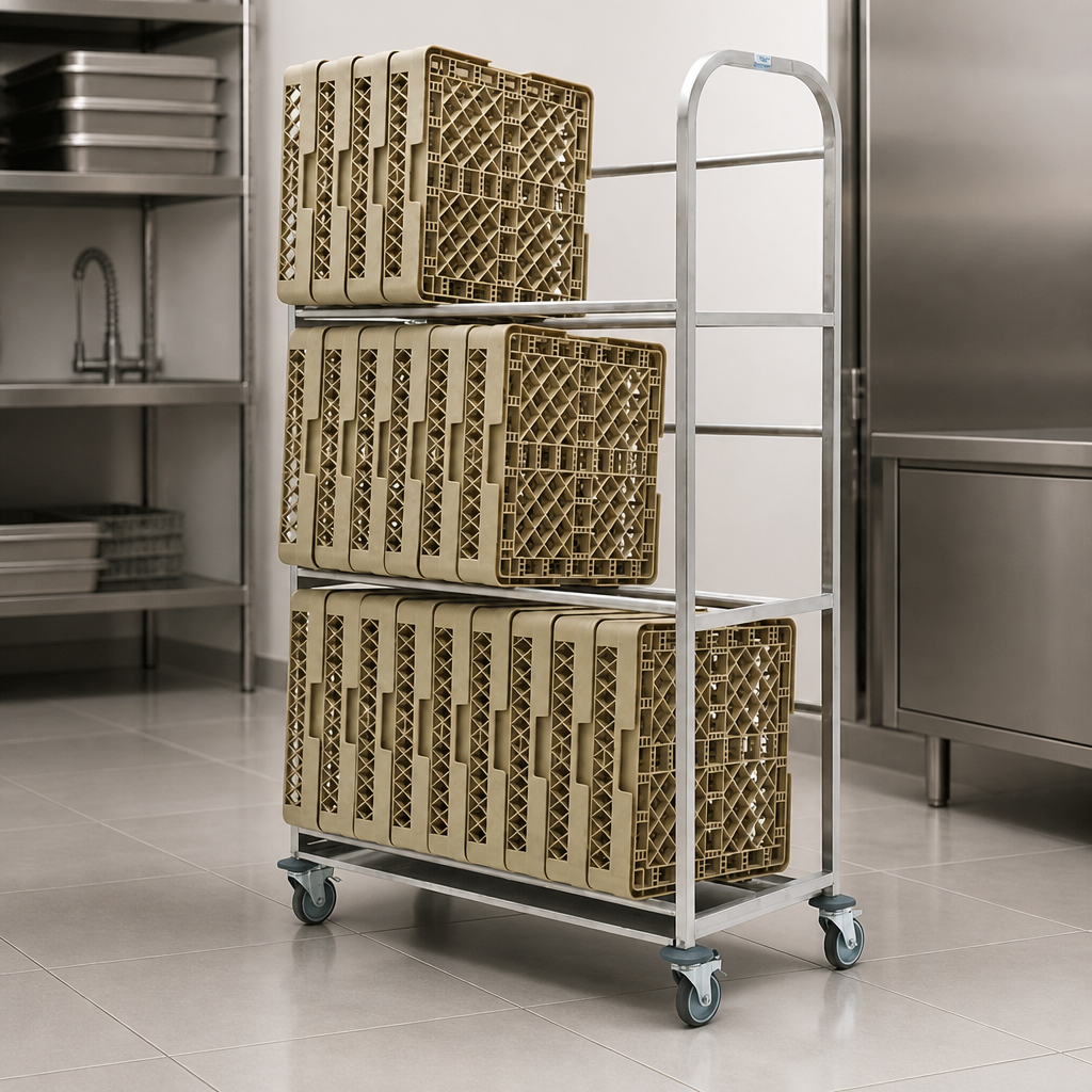 Commercial Stainless Steel Tray Trolley for 30 Trays