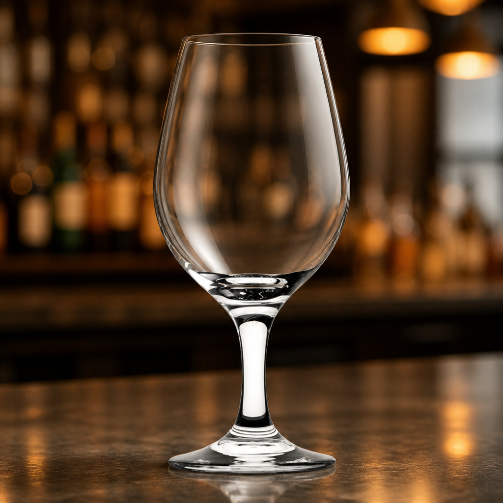 380ml stemmed amber beer glasses in a 24 pack
